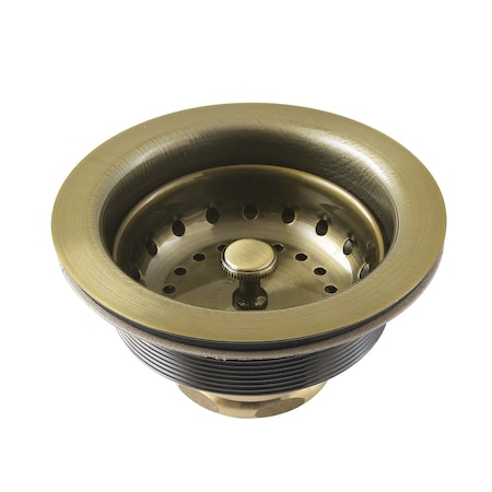 Kingston Brass 312 Inch Stainless Steel Kitchen Sink Basket Strainer, Antique Brass K121BAB